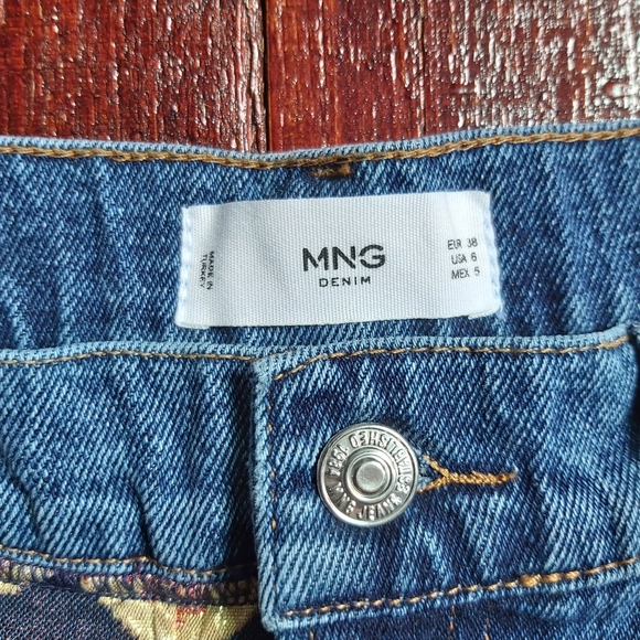 Mango Jacquard Floral Denim Shorts NWT Size 6 $60 - Picture 11 of 12